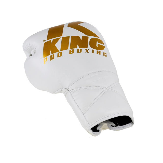 King Pro Boxing Boksehandsker XK med snøreluk - Hvid/Guld