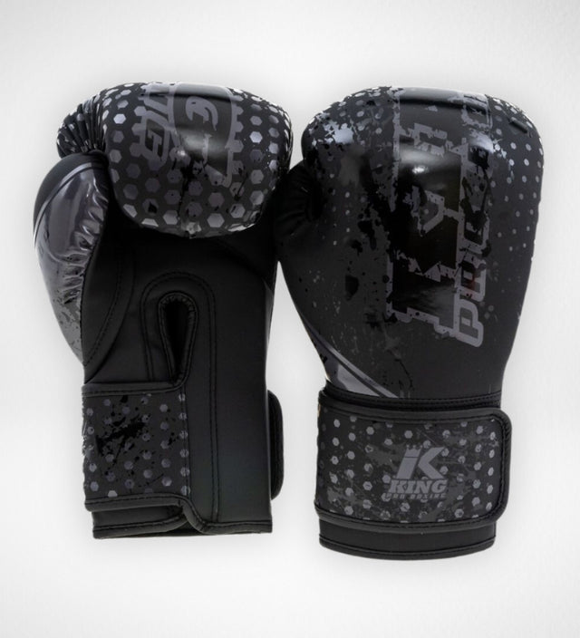 Guantoni da boxe King Pro Boxing Hexagon Bambini – Nero/Nero