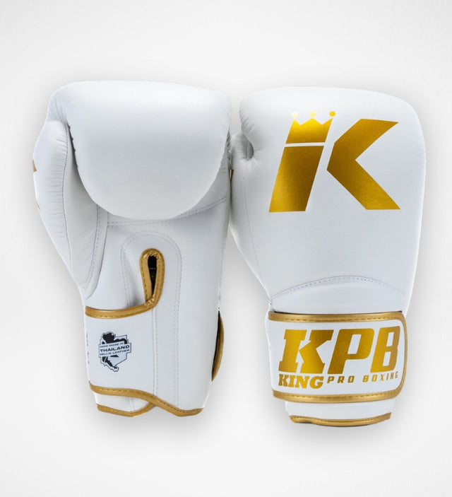 King Pro Boxing Boxningshandskar BGK – Vit/Guld