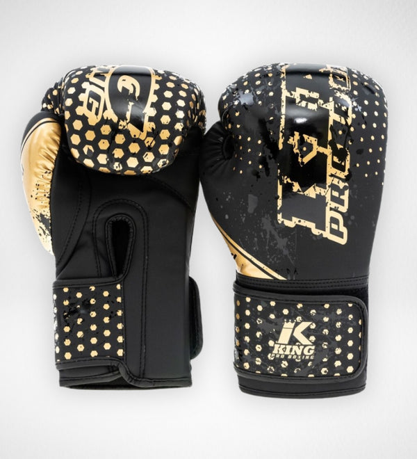 Guantoni da boxe King Pro Boxing Hexagon Bambini – Nero/Oro