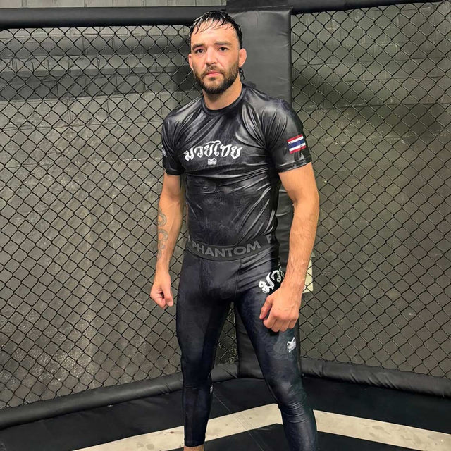 Pantalones de compresión Phantom Athletics Muay Thai – Negro/Gris