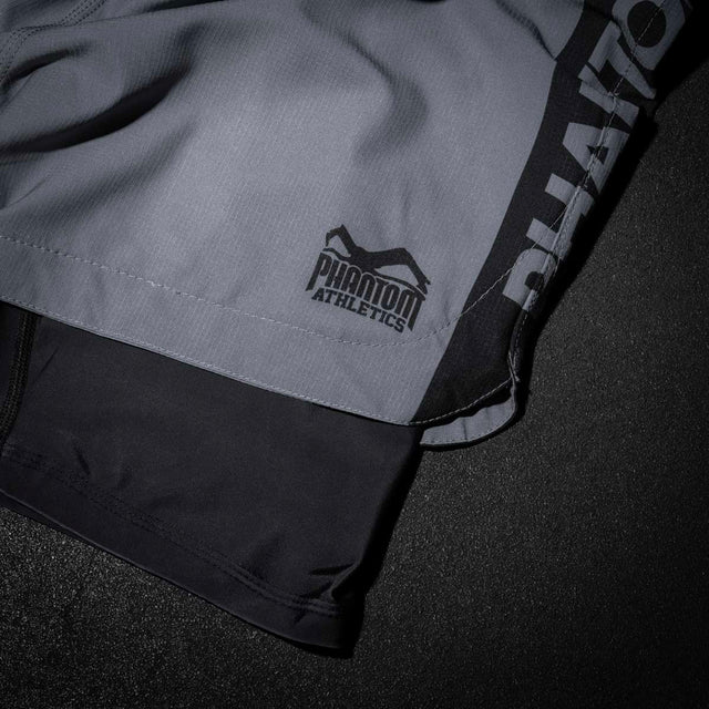 Shorts de compression Phantom Athletics Fusion 2in1 Apex – Gris