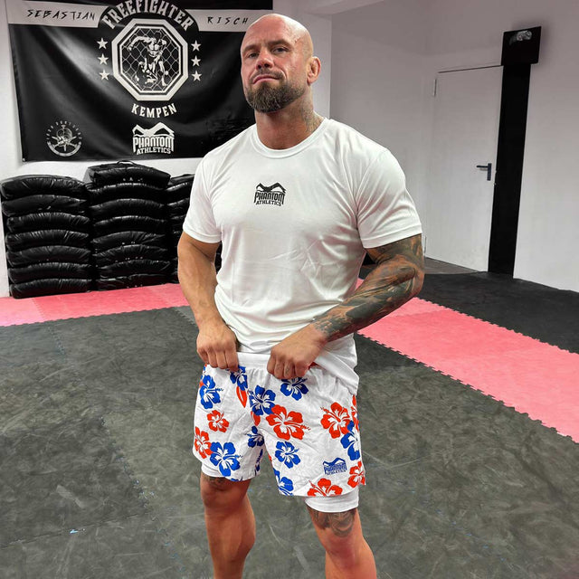 Phantom Athletics MMA-shorts Fusion 2in1 Hawaii – Hvid/Blå/Rød