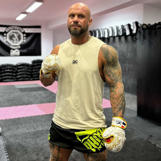 Phantom Athletics MMA-Handschuhe Sparring Muay Thai – Weiß/Gold