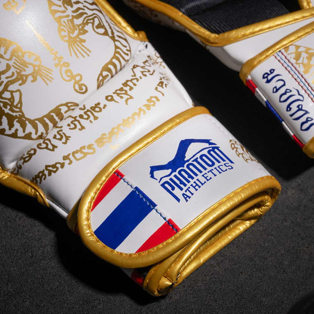 Phantom Athletics MMA-Handschuhe Sparring Muay Thai – Weiß/Gold