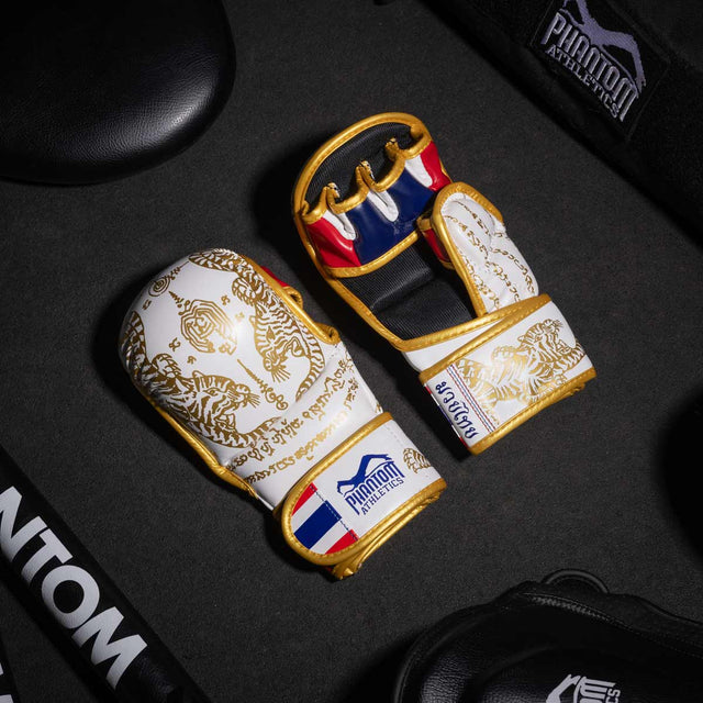 Phantom Athletics MMA-Handschuhe Sparring Muay Thai – Weiß/Gold