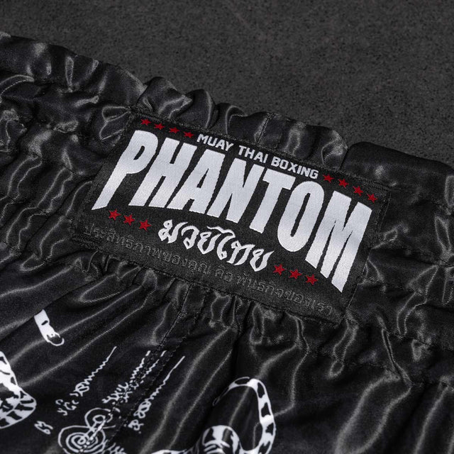 Calções de Muay Thai Phantom Athletics Sak Yant – Preto