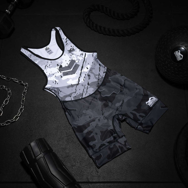 Phantom Athletics Worstelsinglet Delta - Vit/Grå/Svart