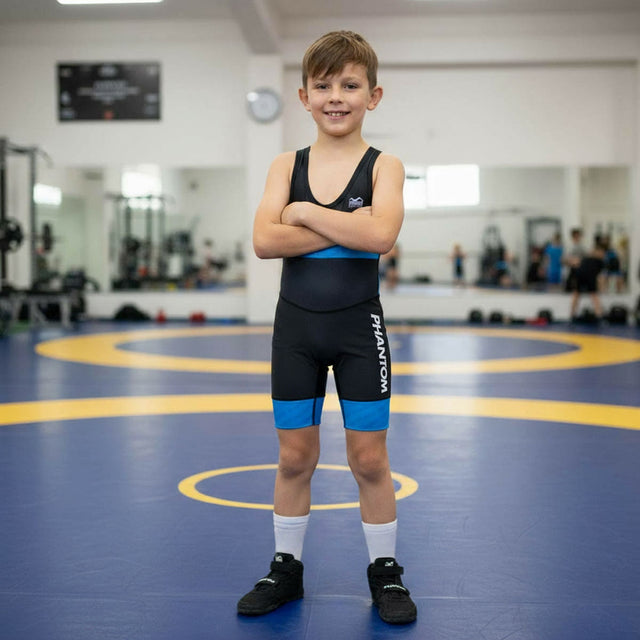 Phantom Athletics Wrestling Singlet Raptor Kids – Red/Blue