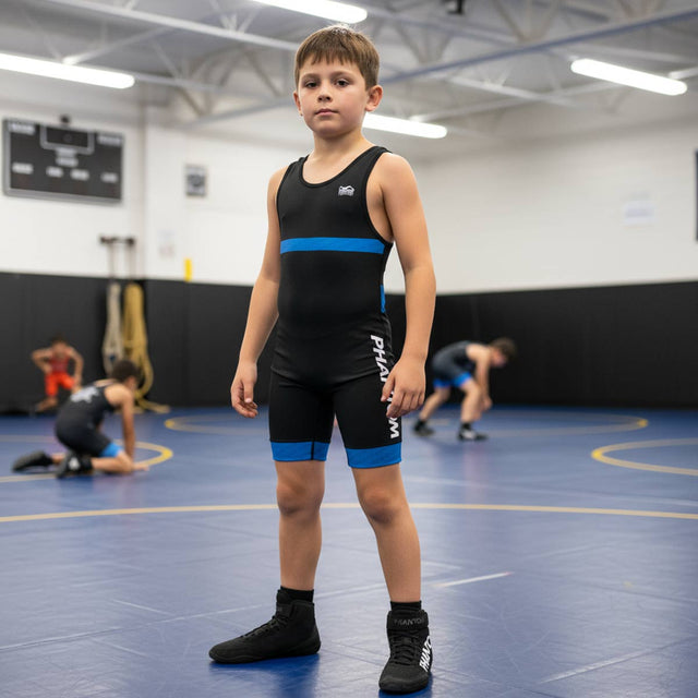 Phantom Athletics Wrestling Singlet Raptor Kids – Red/Blue