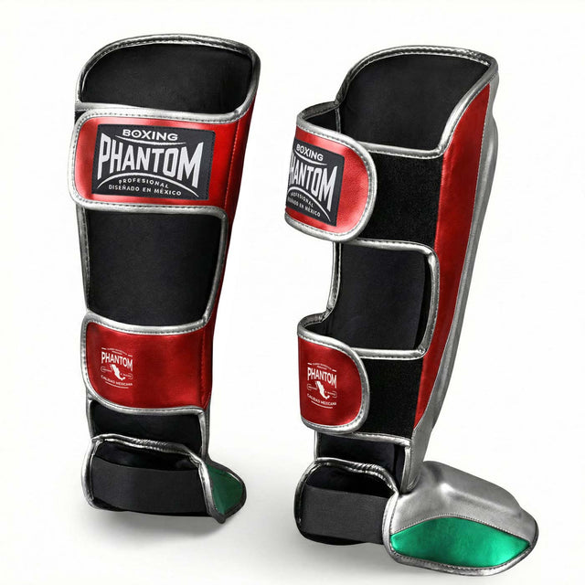 Ochraniacze na piszczele Phantom Athletics Mexico – Srebrny/Zielony/Czerwony