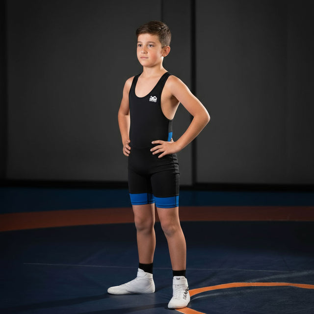 Canotta da lotta Phantom Athletics Storm Bambini - Nero/Rosso/Nero/Blu
