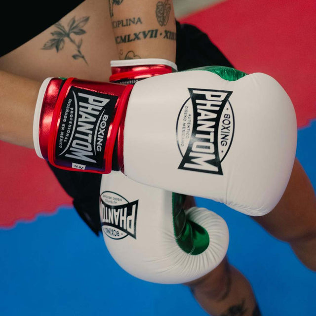 Boxerské rukavice Phantom Athletics Mexico – Bílé/Zelené/Červené