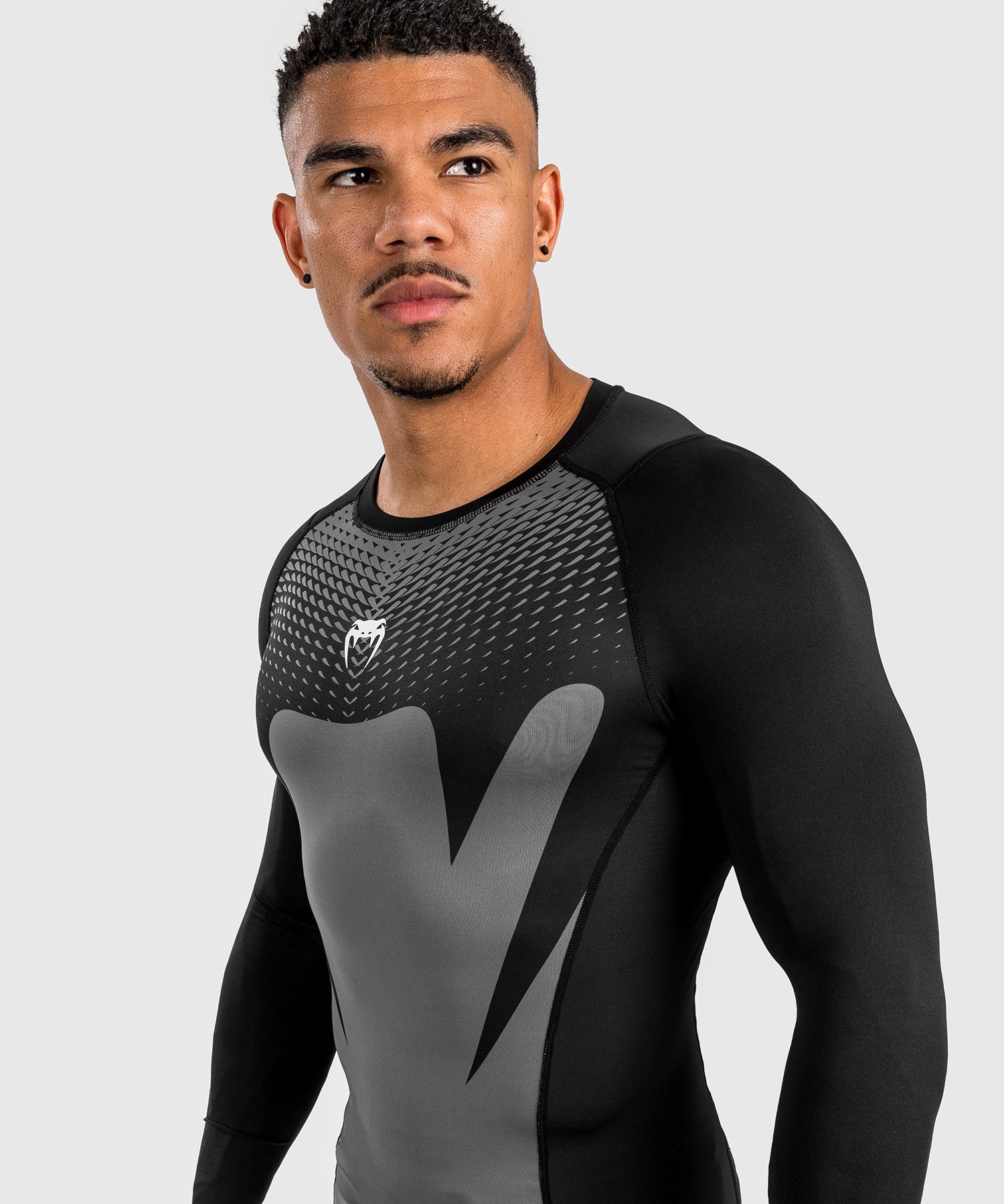 Koszulka Rashguard Venum Attack z długimi rękawami – czarna/szara