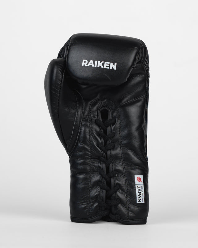 Guantes de boxeo Raiken KIBA con cordones – Negro
