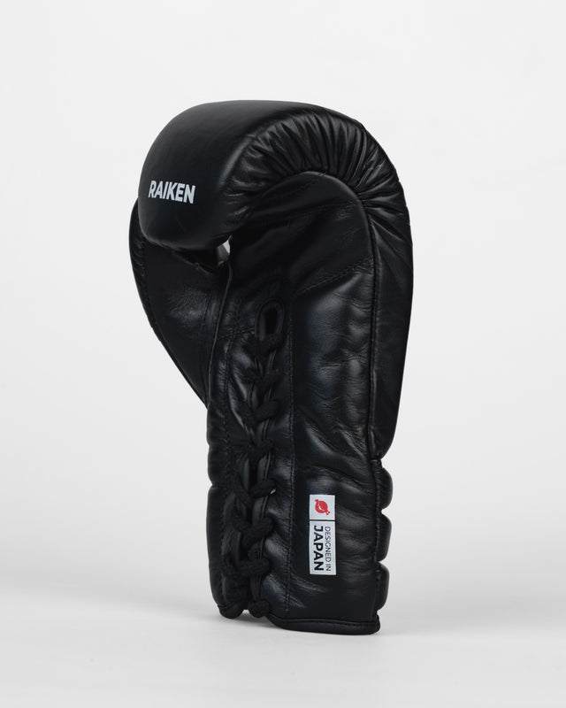 Guantes de boxeo Raiken KIBA con cordones – Negro