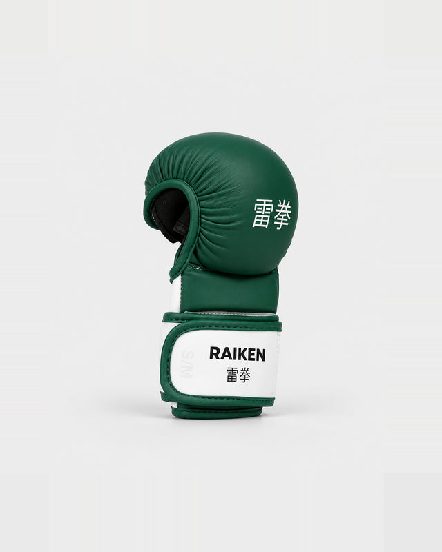 Mănuși MMA de sparring Raiken KAZE – Verde/Alb
