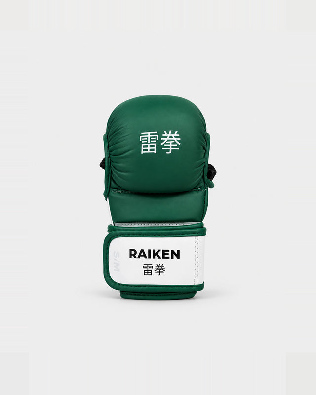 Mănuși MMA de sparring Raiken KAZE – Verde/Alb