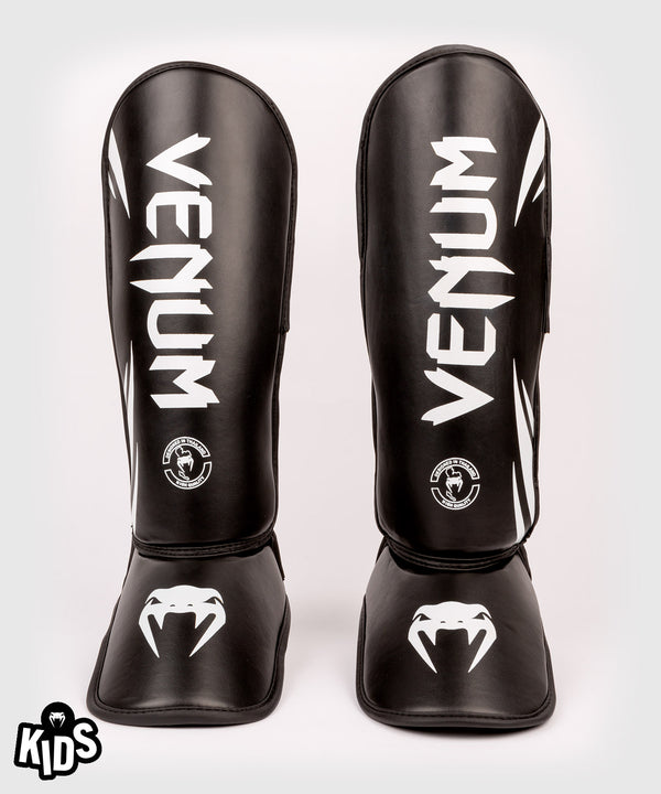 Tibiere Venum Challenger Kickboxing Copii – Negru/Alb
