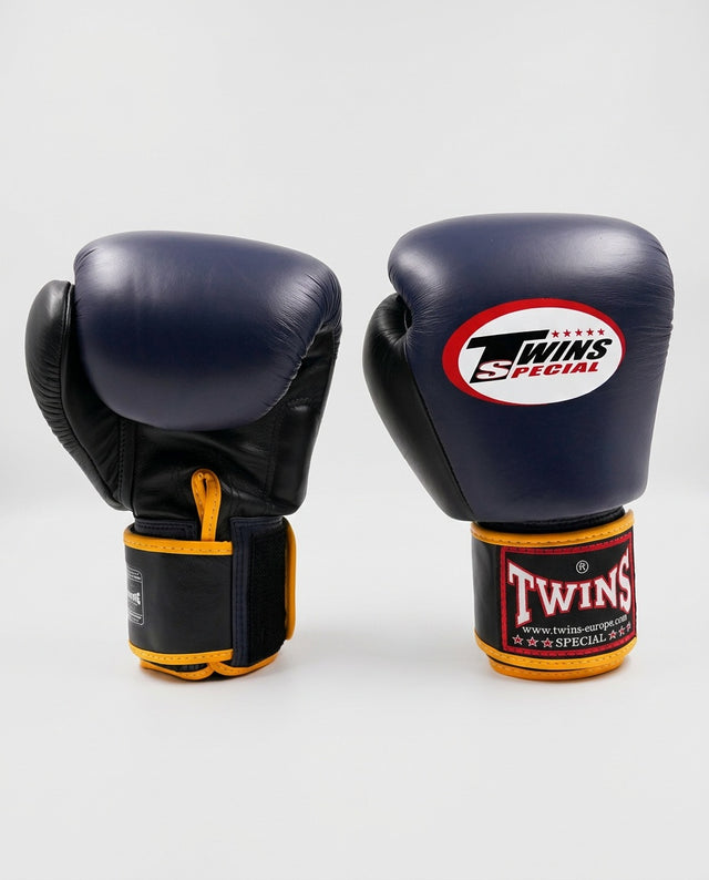 Luvas de boxe Twins BGVL3 – Azul-marinho/Preto/Amarelo