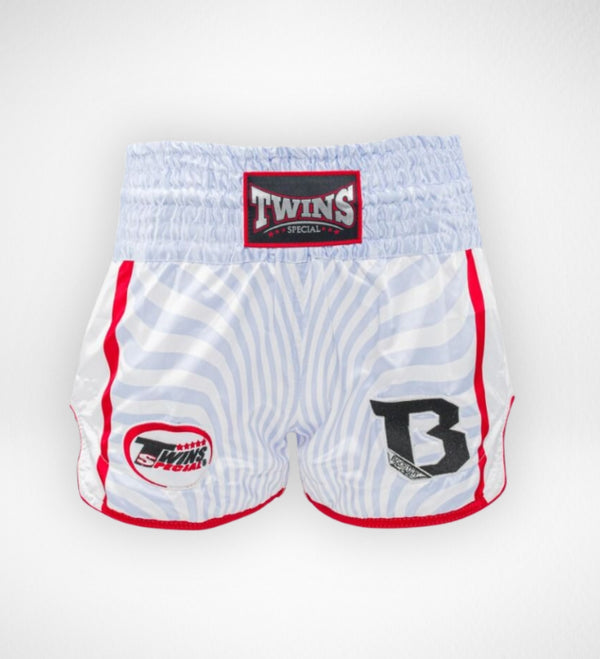 Shorts de Muay Thai Twins TBT8 – Blanc/Rouge