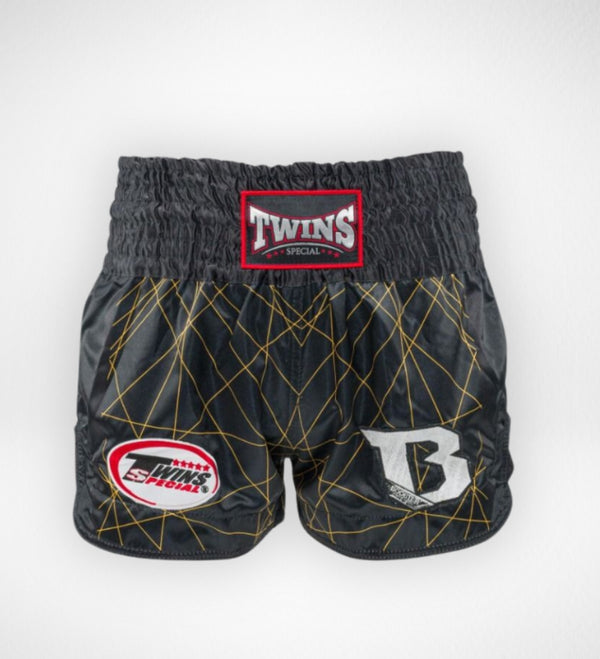 Shorts de Muay Thai Twins TBT2 – Noir/Jaune