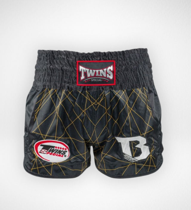 Shorts de Muay Thai Twins TBT2 – Noir/Jaune