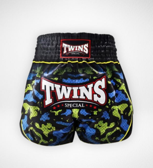 Pantalones de Muay Thai Twins TTBL Atlas – Negro/Verde/Azul