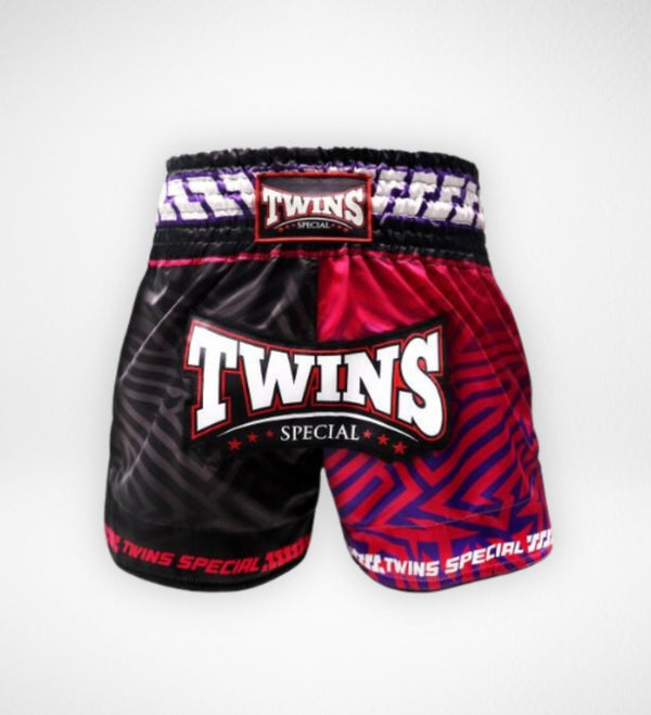 Pantalones de Muay Thai Twins TTBL Maze – Negro/Rosa