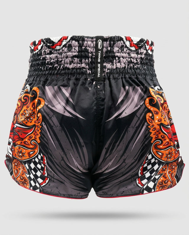 Twins Muay-Thai-Shorts TTBL Barong – Schwarz/Rot/Orange