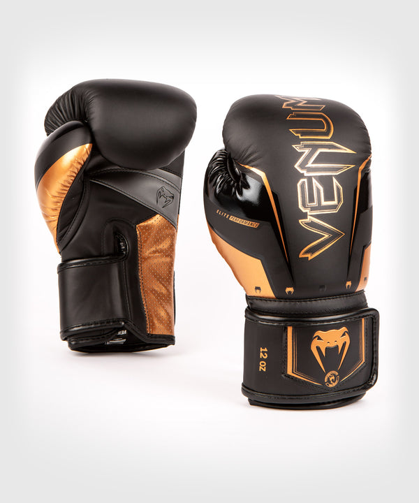 Venum Elite Evo Boxing Gloves – Black/Bronze
