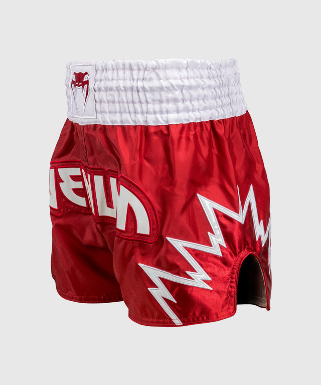 Pantaloni scurți de kickboxing Venum Inferno – Roșu/Alb