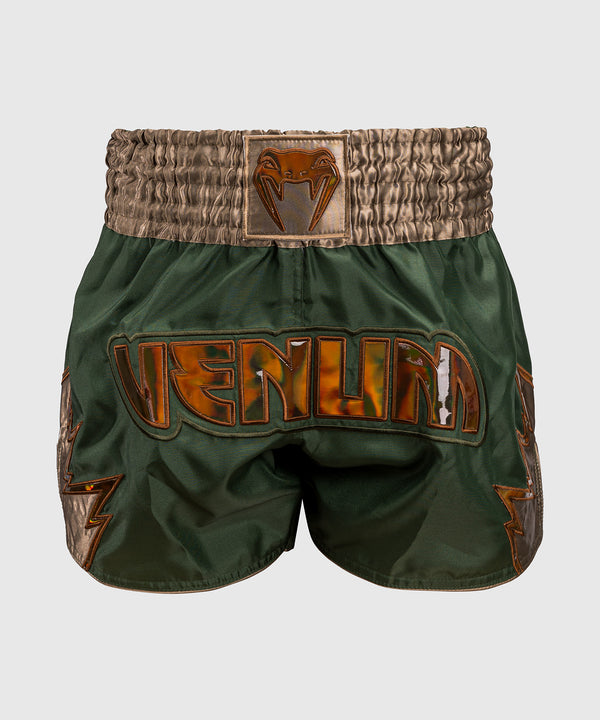Pantaloncini da kickboxing Venum Inferno – Kaki/Bronzo
