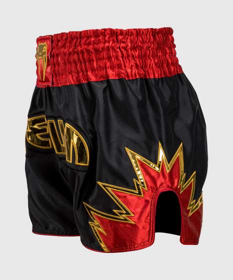 Calções de kickboxing Venum Inferno – Preto/Vermelho/Ouro
