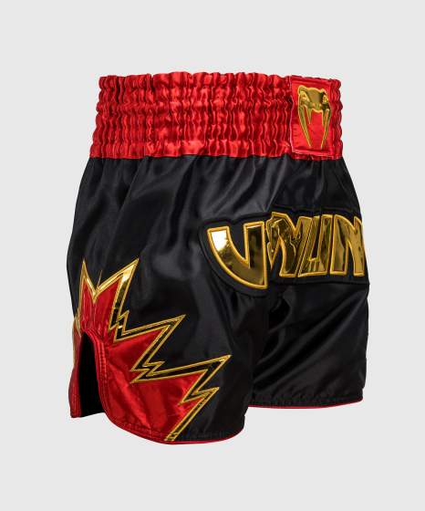 Calções de kickboxing Venum Inferno – Preto/Vermelho/Ouro