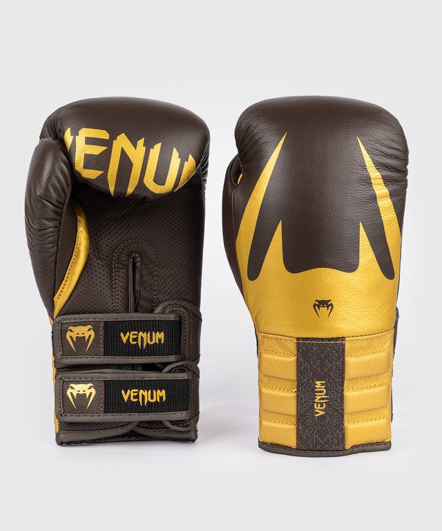 Mănuși de box Venum Reverso – Maro închis/Aur