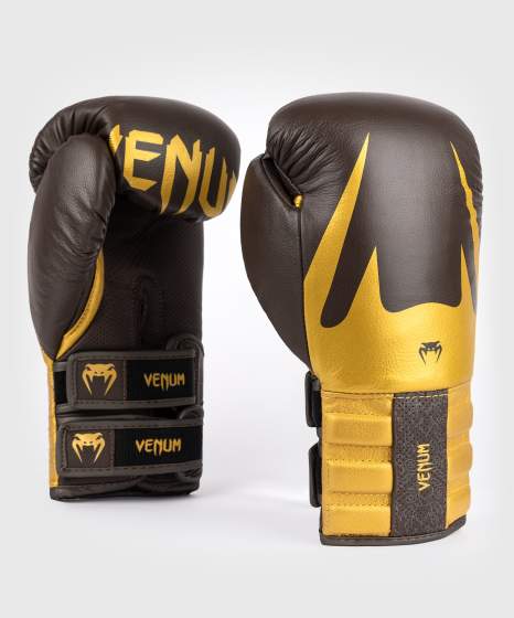 Venum Reverso Boxhandschuhe – Dunkelbraun/Gold