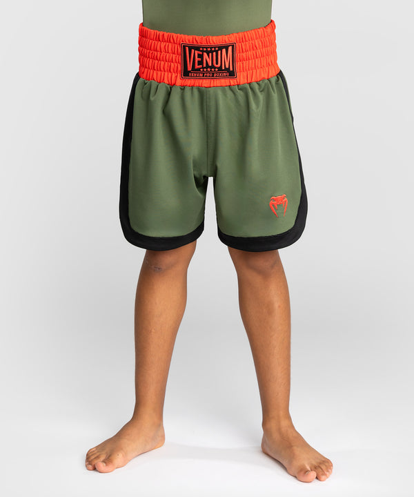 Pantalones de boxeo Venum Classic Niños - Verde militar/Naranja