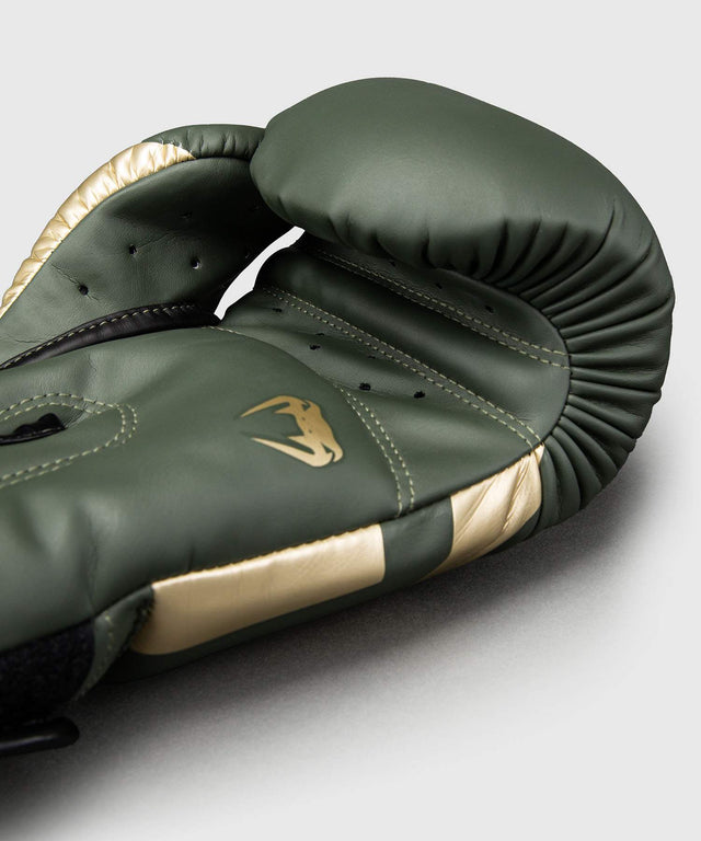 Luvas de boxe Venum Elite – Caqui Verde/Ouro
