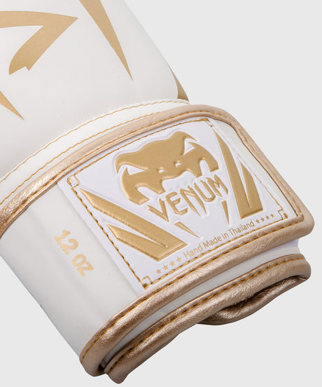 Guantes de boxeo Venum Elite – Blanco/Oro