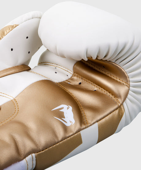 Guantes de boxeo Venum Elite – Blanco/Oro