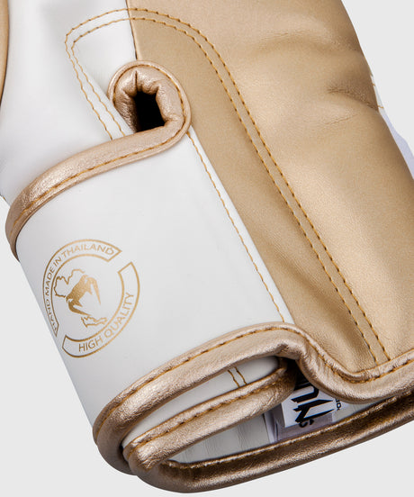 Guantes de boxeo Venum Elite – Blanco/Oro