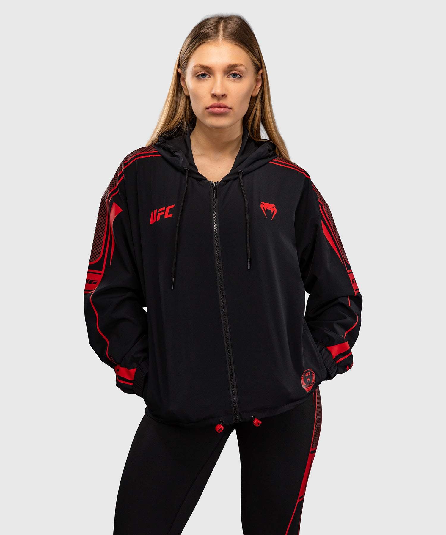 Sudadera con capucha y cremallera Venum UFC Unity para mujer – Negro