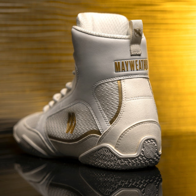 Boxerské boty Hayabusa x Mayweather Champ – Bílé/Zlaté