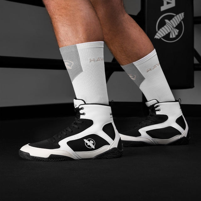 Scarpe da boxe Hayabusa Pro – Bianco/Nero