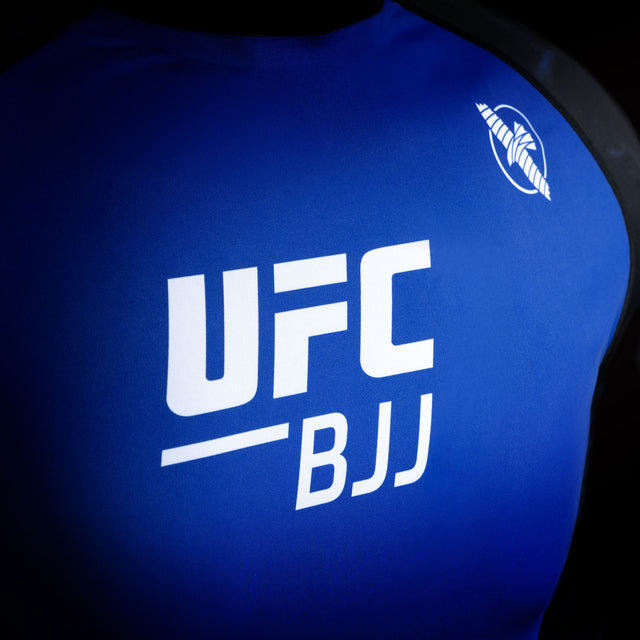 Rashguard de BJJ Hayabusa x UFC Mangas Curtas – Preto/Azul