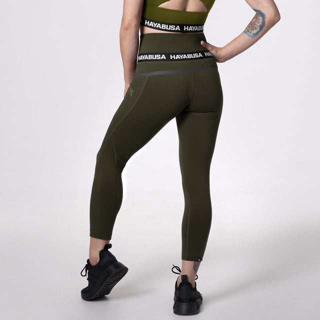 Hayabusa Leggings High Rise 3/4 Kvinder - Olivengrøn