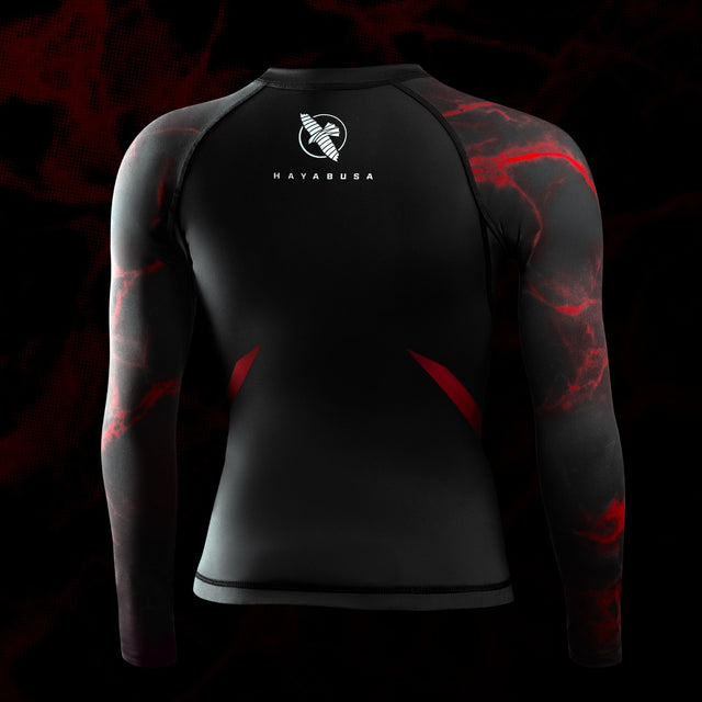 Hayabusa x UFC BJJ Rashguard Långa ärmar Dam - Svart/Röd