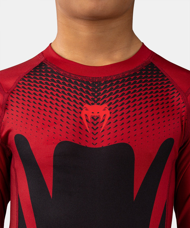 Venum Rashguard Attack Korte Mouwen Børn – Sort/Rød