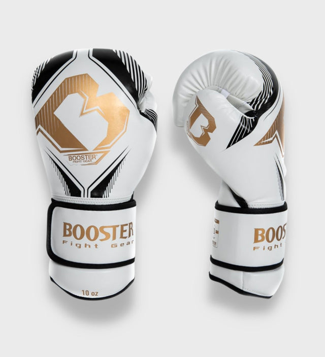 Luvas de boxe Booster Bangkok – Branco/Preto/Ouro
